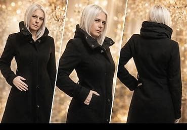 Ženski elegantni kaput – crni - Kroj: strukiran, dužina do iznad na lalafo.rs — 2 Ženski elegantni kaput – crni - Kroj: strukiran, dužina do iznad — 2