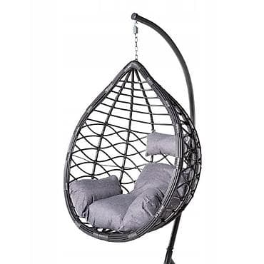 Viseća “egg” fotelja sa stalkom – idealna za terasu, dvorište ili na lalafo.rs — 3 Viseća “egg” fotelja sa stalkom – idealna za terasu, dvorište ili — 3