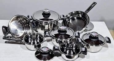 Komplet posuđa od nerđajućeg čelika – više delova za sve kulinarske na lalafo.rs Komplet posuđa od nerđajućeg čelika – više delova za sve kulinarske