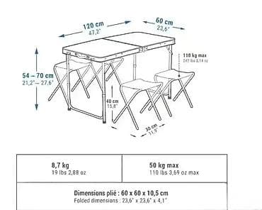 Camping equipment: 04. Sto i stolice za kampovanje rasklopive|set sto rasklopivi Komplet at lalafo.rs — 4 Camping equipment: 04. Sto i stolice za kampovanje rasklopive|set sto rasklopivi Komplet — 4