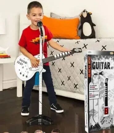 Muzički instrumenti za decu: Električna gitara i mirkofon za decu. električna gitara i mirkofon za na lalafo.rs — 1 Muzički instrumenti za decu: Električna gitara i mirkofon za decu. električna gitara i mirkofon za — 1