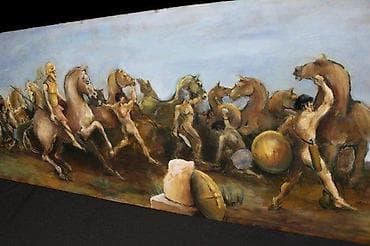 Antique Decor: SLIKA PRIPREMA ZA JURIŠ, 53 X 154, ULJE NA ŠPERPLOČI | Slika at lalafo.rs — 5 Antique Decor: SLIKA PRIPREMA ZA JURIŠ, 53 X 154, ULJE NA ŠPERPLOČI | Slika — 5