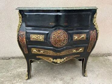 Antique Dressers: Stara stilska Boulle trbušasta komoda sa mermerom Stara stilska Boulle at lalafo.rs — 4 Antique Dressers: Stara stilska Boulle trbušasta komoda sa mermerom Stara stilska Boulle — 4