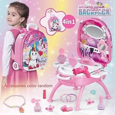 Dečji kozmetički set 4-u-1 u rancu na točkiće – Unicorn “Sweet Time” na lalafo.rs — 3 Dečji kozmetički set 4-u-1 u rancu na točkiće – Unicorn “Sweet Time” — 3