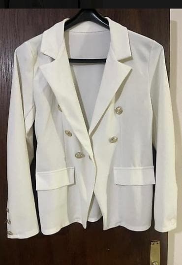 Ženski blejzer – elegantan beli model - Kroj: klasičan strukirani na lalafo.rs — 2 Ženski blejzer – elegantan beli model - Kroj: klasičan strukirani — 2