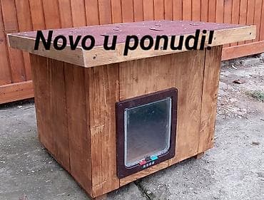 Topla drvena kućica za mačke/psiće sa klapnom - Ručno rađena od punog at lalafo.rs Topla drvena kućica za mačke/psiće sa klapnom - Ručno rađena od punog