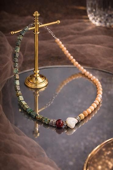 🐈 Ogrlica od Afričkog tirkiza i sedefa! Ogrlica pravljena od afričkog na lalafo.rs 🐈 Ogrlica od Afričkog tirkiza i sedefa! Ogrlica pravljena od afričkog