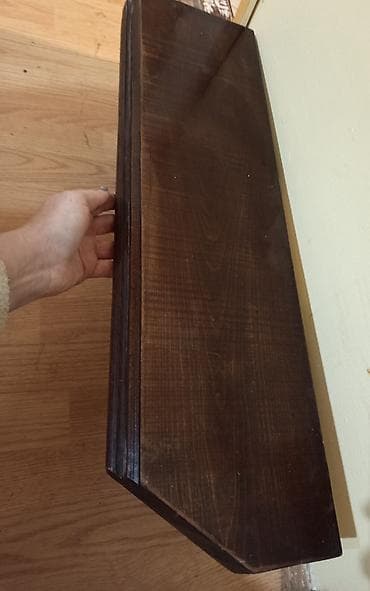 Drvena zidna polica sa konzolama - Materijal: puno drvo tamno.Hrast na lalafo.rs — 7 Drvena zidna polica sa konzolama - Materijal: puno drvo tamno.Hrast — 7