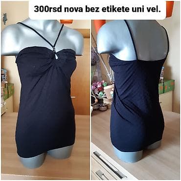 - Crna ženska majica/top bez rukava sa ukrštenim tankim bretelama na lalafo.rs — 1 - Crna ženska majica/top bez rukava sa ukrštenim tankim bretelama — 1