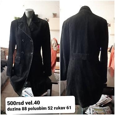 pantalone butiku ali: Ženski mantil/sako od crnog rebrastog štofa (pantalon/corduroy) na lalafo.rs — 3 pantalone butiku ali: Ženski mantil/sako od crnog rebrastog štofa (pantalon/corduroy) — 3