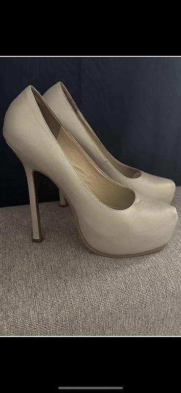 YSL platform salonke – bež/šampanj ton - Model: klasične salonke sa at lalafo.rs — 2 YSL platform salonke – bež/šampanj ton - Model: klasične salonke sa — 2