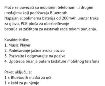 Bluetooth muzička maska za spavanje – stereo slušalice u mekoj traci na lalafo.rs — 5 Bluetooth muzička maska za spavanje – stereo slušalice u mekoj traci — 5