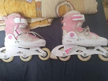 Ostalo: Dečije roleri – roze/beli, podesivi - Tip: inline roleri (4 točkića u na lalafo.rs — 1 Ostalo: Dečije roleri – roze/beli, podesivi - Tip: inline roleri (4 točkića u — 1
