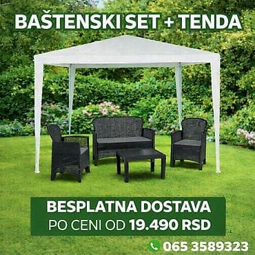 Set za dvorište + tenda – 19.490 RSD uz BESPLATNU DOSTAVU Kontakt na lalafo.rs Set za dvorište + tenda – 19.490 RSD uz BESPLATNU DOSTAVU Kontakt