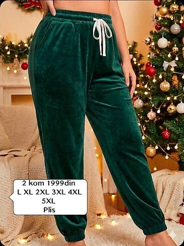 Ženske plišane trenerke/jogger pantalone - Materijal: mekan pliš na lalafo.rs Ženske plišane trenerke/jogger pantalone - Materijal: mekan pliš