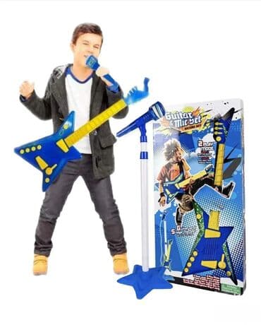 Muzički instrumenti za decu: Električna gitara i mikrofon 2u1 za decake. električna gitara i na lalafo.rs — 1 Muzički instrumenti za decu: Električna gitara i mikrofon 2u1 za decake. električna gitara i — 1