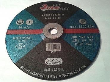 Brusna ploca 230x6x22 3 Stars flex -Swaty Made in Slovenia Max brzina na lalafo.rs — 2 Brusna ploca 230x6x22 3 Stars flex -Swaty Made in Slovenia Max brzina — 2