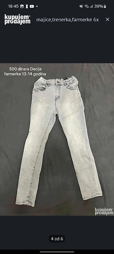 Dečije farmerke za uzrast 13–14 godina. - Boja: svetlosiva/izbleđena na lalafo.rs Dečije farmerke za uzrast 13–14 godina. - Boja: svetlosiva/izbleđena