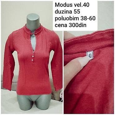 Modus ženska majica dugih rukava, crvena. - Veličina: 40 - Materijal na lalafo.rs — 2 Modus ženska majica dugih rukava, crvena. - Veličina: 40 - Materijal — 2