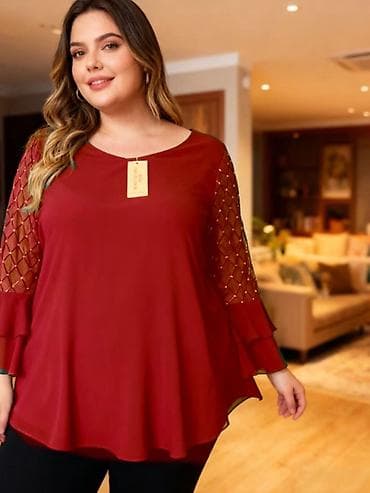 🔥Elegantna bluza sa ukrasnim rukavima – plus size Za punije Xxl 1999 na lalafo.rs — 2 🔥Elegantna bluza sa ukrasnim rukavima – plus size Za punije Xxl 1999 — 2