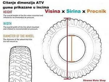Transport: Crna ATV guma sa agresivnim šarom, dizajnirana za terensku vožnju at lalafo.rs — 2 Transport: Crna ATV guma sa agresivnim šarom, dizajnirana za terensku vožnju — 2