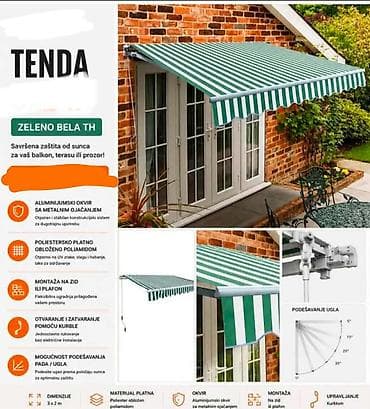 TENDA 3×2 m ZELENO-BELA Uživajte u prijatnoj hladovini na terasi na lalafo.rs TENDA 3×2 m ZELENO-BELA Uživajte u prijatnoj hladovini na terasi