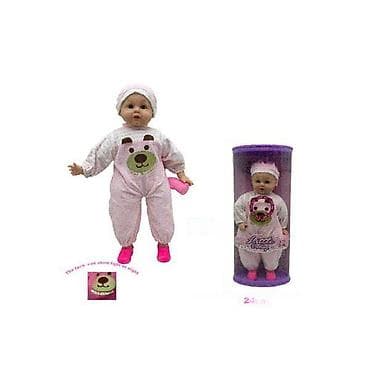 Lutka beba u roze odelu sa medvedićem - Visina: oko 24 cm (prikazano na lalafo.rs Lutka beba u roze odelu sa medvedićem - Visina: oko 24 cm (prikazano