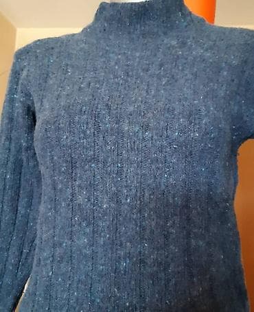 Pletena ženska rolka od vune, tamnoplave boje sa diskretnim meliranim na lalafo.rs — 2 Pletena ženska rolka od vune, tamnoplave boje sa diskretnim meliranim — 2