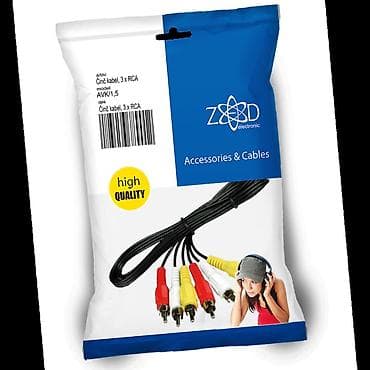 Kabel chinch-chinch 3 x RCA na 3 x RCA, poboljšan kvalitet, dužina 1,5 na lalafo.rs — 1 Kabel chinch-chinch 3 x RCA na 3 x RCA, poboljšan kvalitet, dužina 1,5 — 1