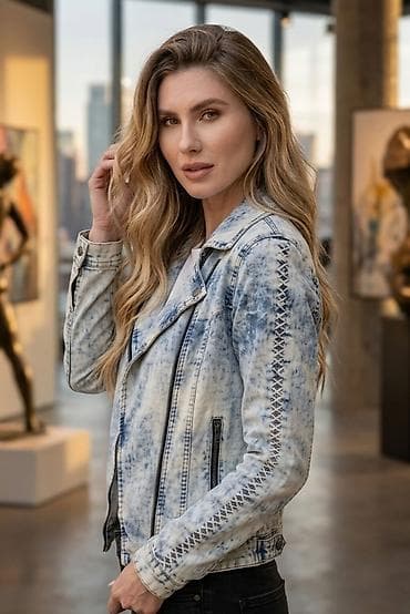 Ženska teksas jakna – light wash, „acid wash“ efekat. - Kroj na lalafo.rs Ženska teksas jakna – light wash, „acid wash“ efekat. - Kroj