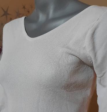 Ženska majica sa 3/4 rukavima u beloj boji. - Materijal: rebrasti na lalafo.rs — 2 Ženska majica sa 3/4 rukavima u beloj boji. - Materijal: rebrasti — 2