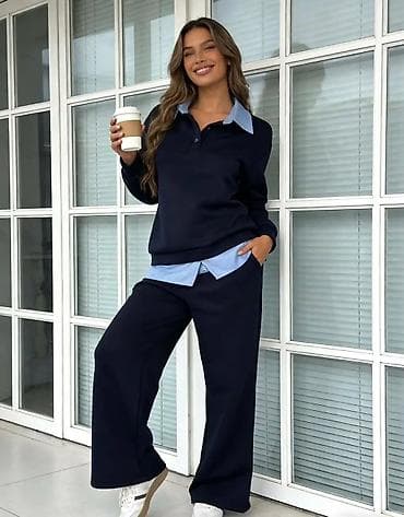 dve suknje po: Ženski komplet – dukserica + široke pantalone - Model: dvoslojni na lalafo.rs — 4 dve suknje po: Ženski komplet – dukserica + široke pantalone - Model: dvoslojni — 4