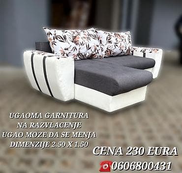 Ugaona garnitura na razvlačenje - Dimenzije: 2.50 x 1.50 m - na lalafo.rs — 6 Ugaona garnitura na razvlačenje - Dimenzije: 2.50 x 1.50 m - — 6