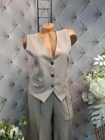 Ženski komplet – prsluk i široke pantalone - Elegantni dvodelni na lalafo.rs Ženski komplet – prsluk i široke pantalone - Elegantni dvodelni