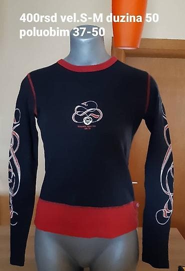 Ženska majica dugih rukava Etiquette. - Boja: crna sa crvenim na lalafo.rs — 1 Ženska majica dugih rukava Etiquette. - Boja: crna sa crvenim — 1