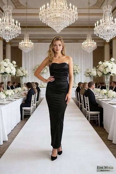 🔥Elegantna svečana haljina bez bretela - Kroj: uska silueta koja na lalafo.rs — 2 🔥Elegantna svečana haljina bez bretela - Kroj: uska silueta koja — 2