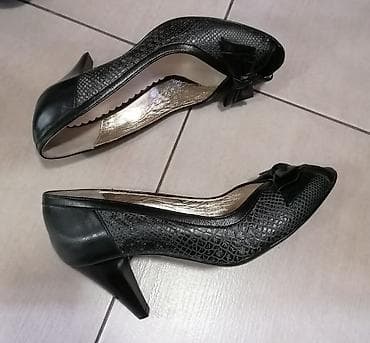 Elegantne crne salonke sa otvorenom prstima i ukrasnom mašnom at lalafo.rs — 5 Elegantne crne salonke sa otvorenom prstima i ukrasnom mašnom — 5