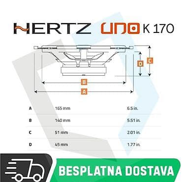 Transport: Uno K 170 sistem ima 24 mm (0.9ˈ) membranu Neodimijum visokotonac sa at lalafo.rs — 6 Transport: Uno K 170 sistem ima 24 mm (0.9ˈ) membranu Neodimijum visokotonac sa — 6