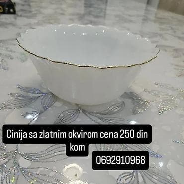 Staklena činija Pars Opal sa zlatnim rubom - Materijal: opalno staklo na lalafo.rs — 1 Staklena činija Pars Opal sa zlatnim rubom - Materijal: opalno staklo — 1