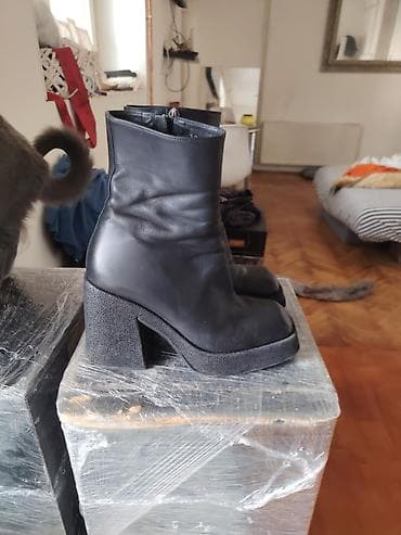 Crne ženske čizme sa blok petom - Materijal: glatka koža (gornjište) at lalafo.rs — 4 Crne ženske čizme sa blok petom - Materijal: glatka koža (gornjište) — 4