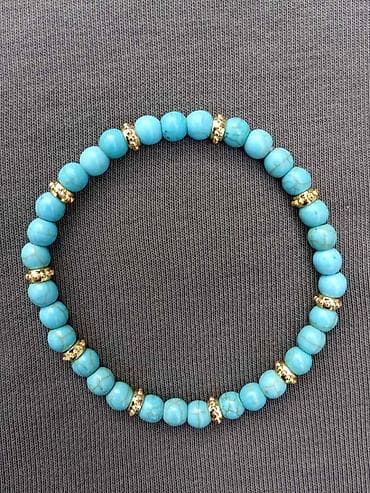 Narukvica Tirkiz 2 - Materijal: prirodni tirkiz (poludragi kamen) na lalafo.rs — 3 Narukvica Tirkiz 2 - Materijal: prirodni tirkiz (poludragi kamen) — 3
