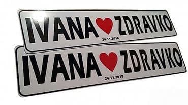 kom sa etiketom: Auto tablice - za mladence - 822 📌 opis: tablice izrađene od pvc at lalafo.rs — 2 kom sa etiketom: Auto tablice - za mladence - 822 📌 opis: tablice izrađene od pvc — 2