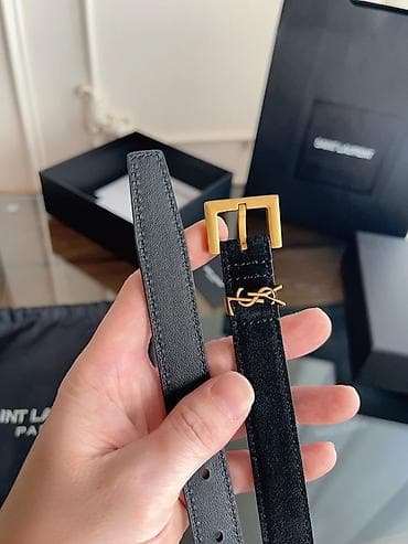 Saint Laurent Paris kaiš – crna prirodna koža i brušena koža - Model na lalafo.rs — 1 Saint Laurent Paris kaiš – crna prirodna koža i brušena koža - Model — 1