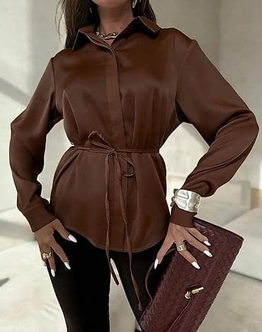 Elegantna ženska košulja sa pojasom - Model: klasična košulja sa na lalafo.rs — 6 Elegantna ženska košulja sa pojasom - Model: klasična košulja sa — 6