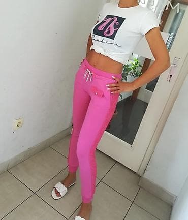 Roze sportske pantalone sa elastičnim strukom i pertlama za vezivanje na lalafo.rs — 3 Roze sportske pantalone sa elastičnim strukom i pertlama za vezivanje — 3