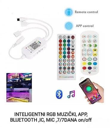 RGB Inteligentan kontroler MIC, MUZIČKI, APP, Bluetooth, IC. LED Strip na lalafo.rs — 2 RGB Inteligentan kontroler MIC, MUZIČKI, APP, Bluetooth, IC. LED Strip — 2