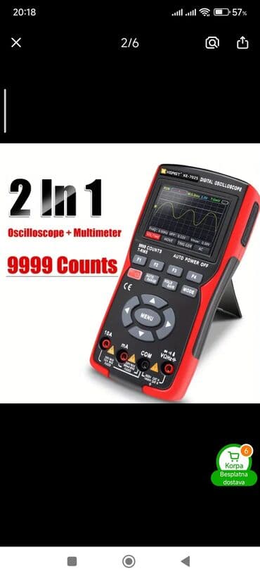XEAST XE-702S – ručni 2-u-1 digitalni osciloskop + multimetar - 9999 na lalafo.rs — 1 XEAST XE-702S – ručni 2-u-1 digitalni osciloskop + multimetar - 9999 — 1