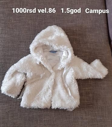 Belo plišano jakničče sa kapuljačom za bebe – Campus Baby - Brend na lalafo.rs — 1 Belo plišano jakničče sa kapuljačom za bebe – Campus Baby - Brend — 1