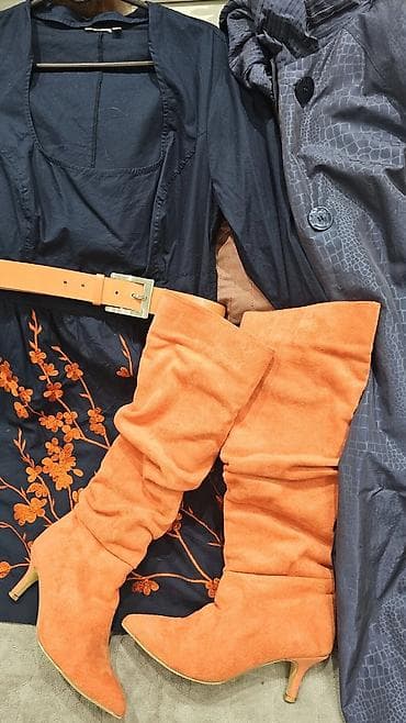 Komplet za jesen/proleće – haljina, mantil, kaiš i čizme Sve u na lalafo.rs — 1 Komplet za jesen/proleće – haljina, mantil, kaiš i čizme Sve u — 1