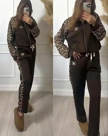 Ženski komplet trenerke sa animal print detaljima - Dvodelni set na lalafo.rs — 1 Ženski komplet trenerke sa animal print detaljima - Dvodelni set — 1